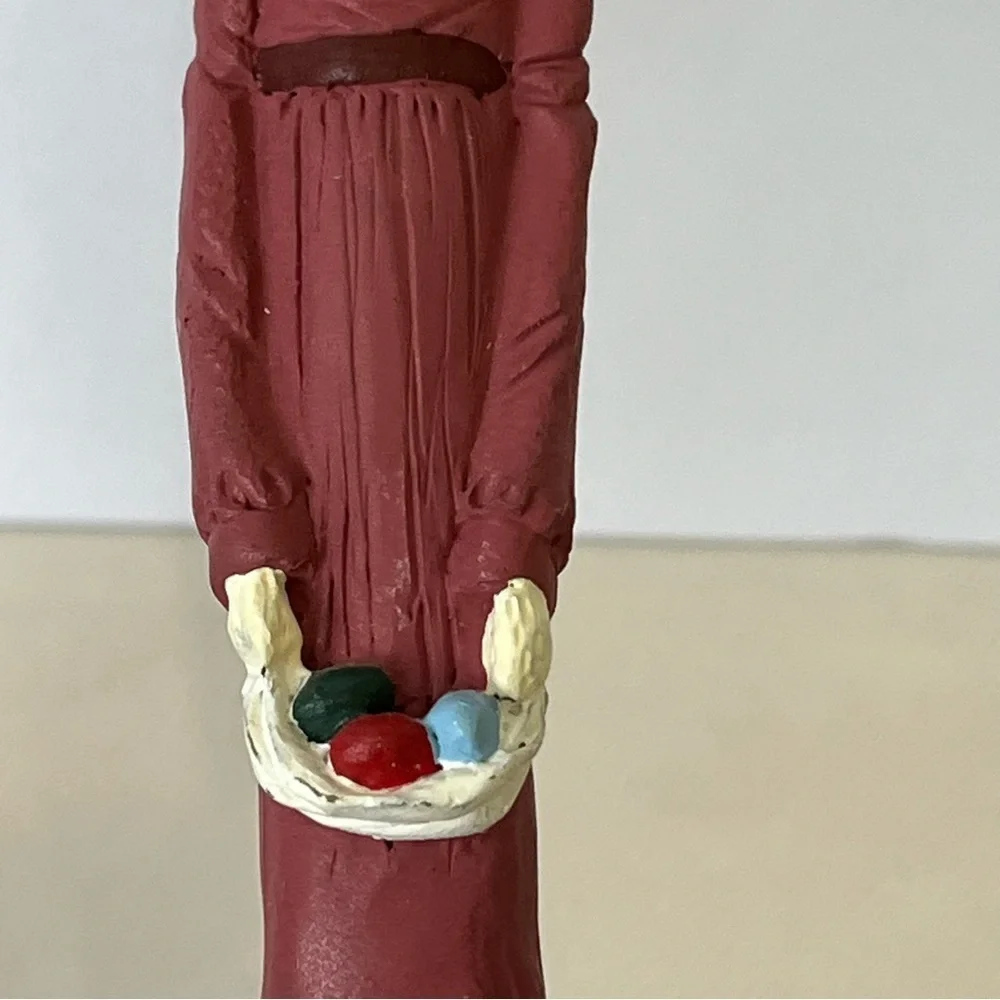 Vintage TNT 1991 Tall Skinny Rabbit Couple Easter Eggs Figurines Set Folk Art